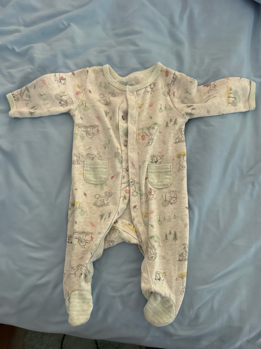Disney Light Gray Pastel Disney character Print Footed One-Piece